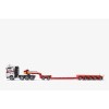 Conrad 76213/01 - MAN TGX SLT 8x4 with FAYMONVILLE Variomax Drop Center Low Loader Trailer with 2 & 3 axle Modul - Scale 1:50