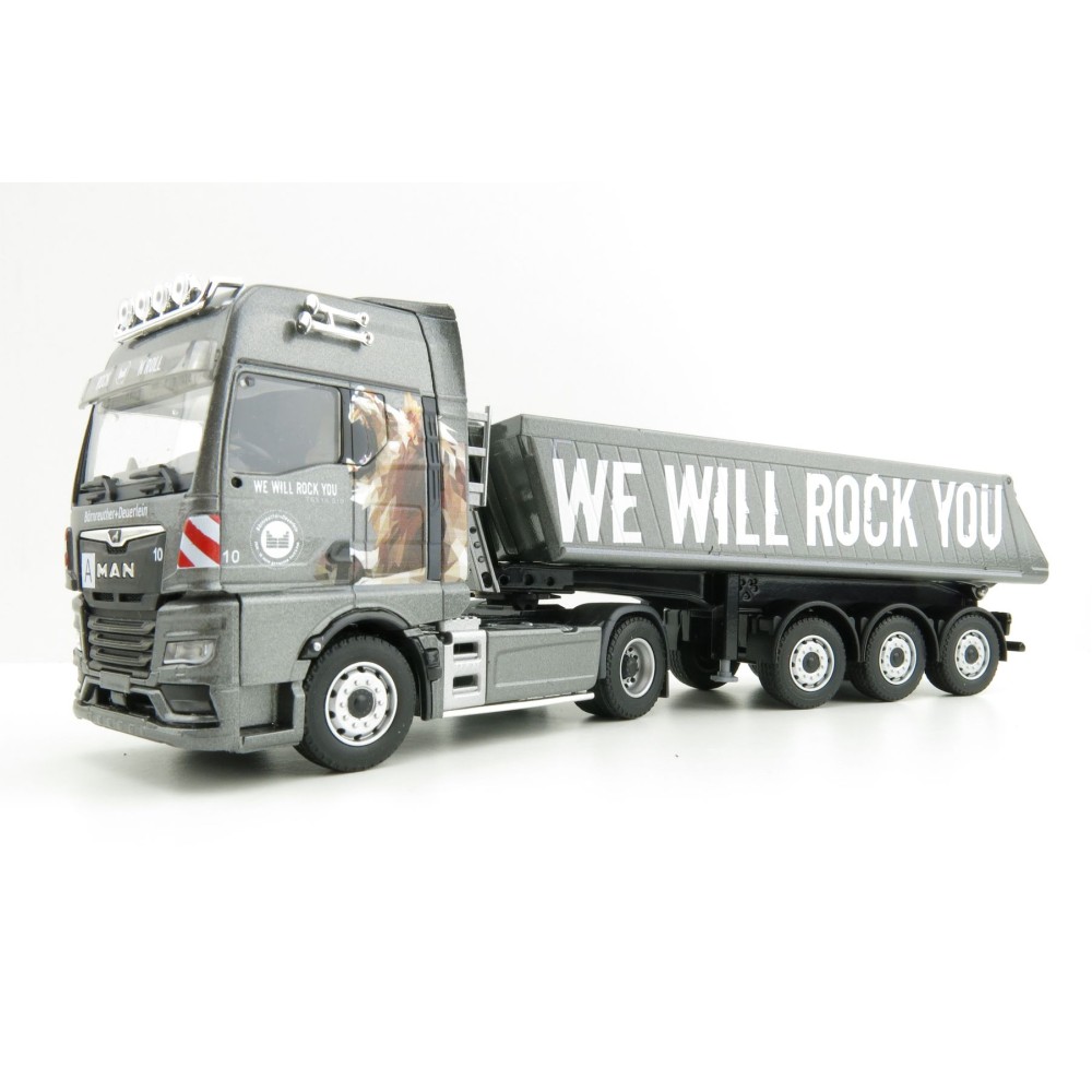 Conrad 80202/0 - MAN TGX GX with Schmitz Cargobull  Tipper trailer - Bärnreuther We will rock you - Scale 1:50