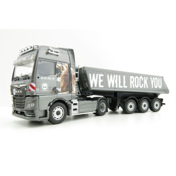 Conrad 80202/0 - MAN TGX GX with Schmitz Cargobull  Tipper trailer - Bärnreuther We will rock you - Scale 1:50