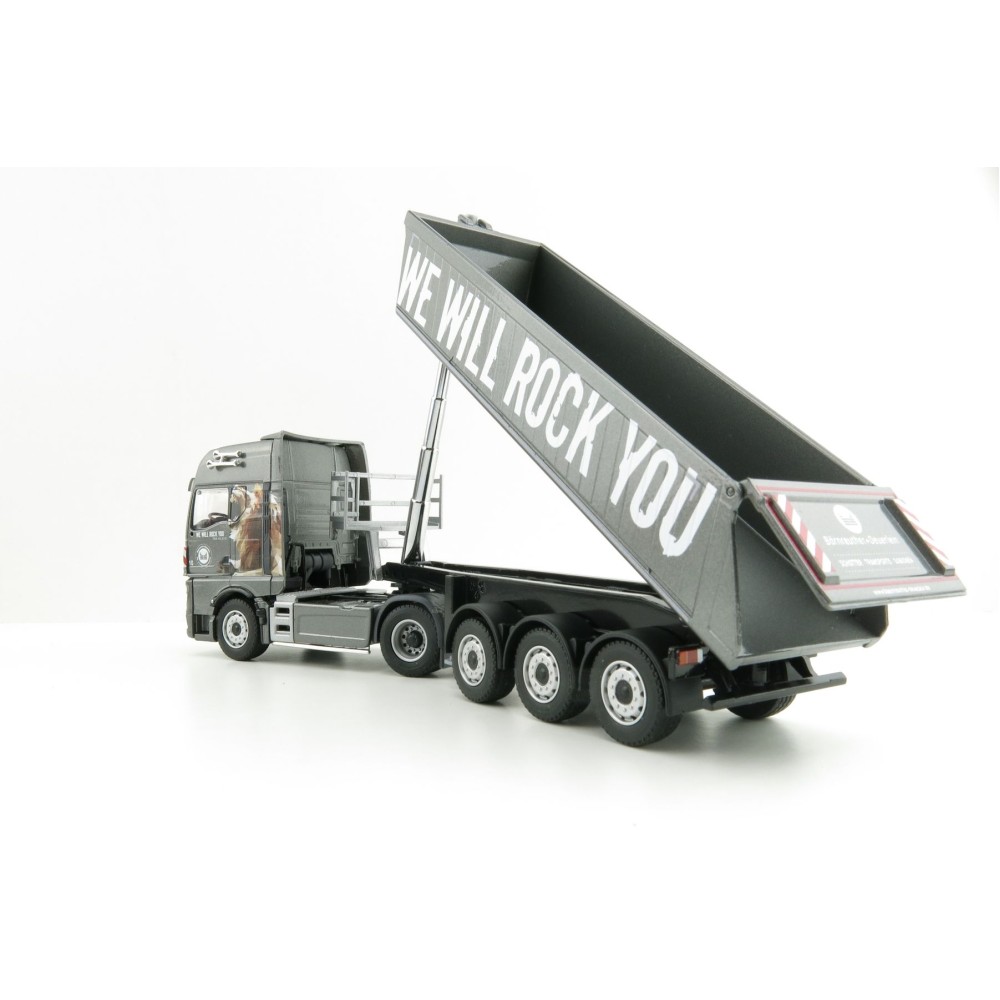 Conrad 80202/0 - MAN TGX GX with Schmitz Cargobull  Tipper trailer - Bärnreuther We will rock you - Scale 1:50