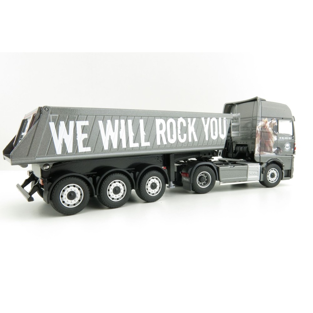 Conrad 80202/0 - MAN TGX GX with Schmitz Cargobull  Tipper trailer - Bärnreuther We will rock you - Scale 1:50