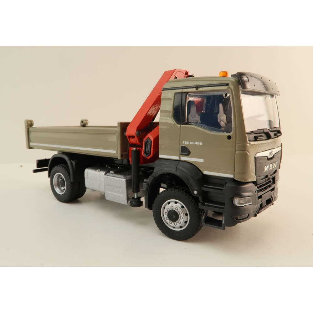 Conrad 81165/03 - MAN TGS NN 2 axle Tippper Truck with Loading Crane New 2023 - Scale 1:50