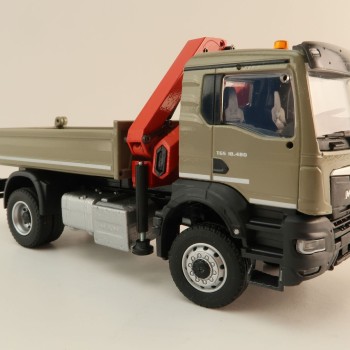 Conrad 81165/03 - MAN TGS NN 2 axle Tippper Truck with Loading Crane New 2023 - Scale 1:50