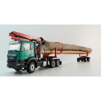 Conrad 81179/01 MAN TGS TN 6x4 Truck and Doll Long Timber Transporter with Crane Scale 1:50