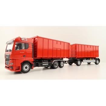 Conrad SET10019 - MAN TGX GM Hook Lift Container Truck with Trailer - Scale 1:50