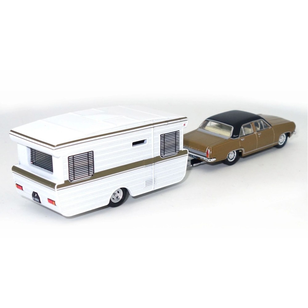 Road Ragers - 1968 Holden HR Premier with Alumvan Caravan - Metallic Brown - Scale 1:64