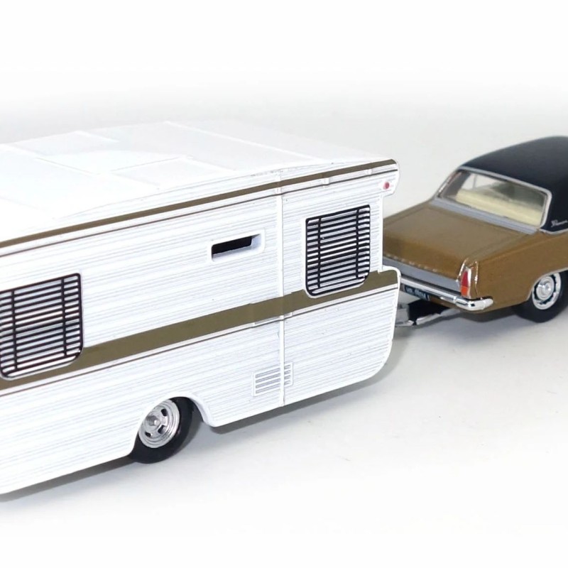 Road Ragers - 1968 Holden HR Premier with Alumvan Caravan - Metallic Brown - Scale 1:64