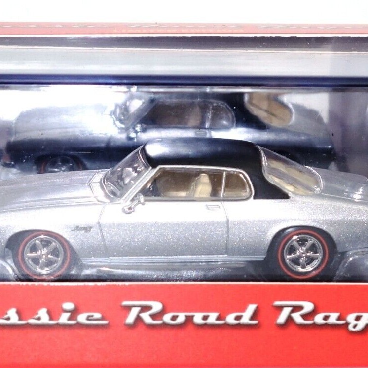 Road Ragers - 1973 Holden HQ Monaro LS Coupe - Silver with Black Roof - Scale 1:64