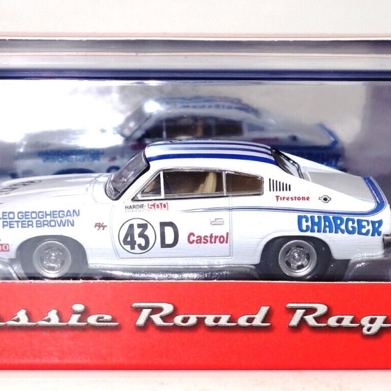 Road Ragers - Valiant Charger E38 R/T Race Car 1971 Bathurst Geoghegan / Brown No 43D - Scale 1:64