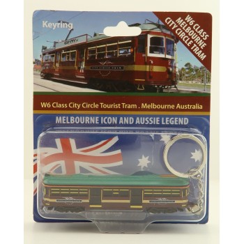 Cooee DIECAST W6 CLASS MELBOURNE TRAM CITY CIRCLE LINE Keyring (N Scale)