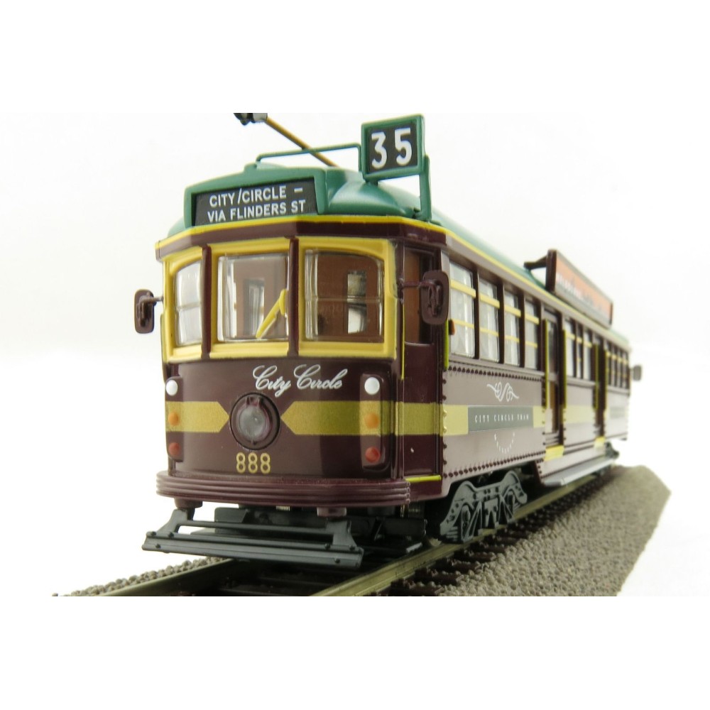 Cooee ELECTRIC POWERED W6 CLASS DIECAST MELBOURNE TRAM CITY CIRCLE NO. 888 1:76