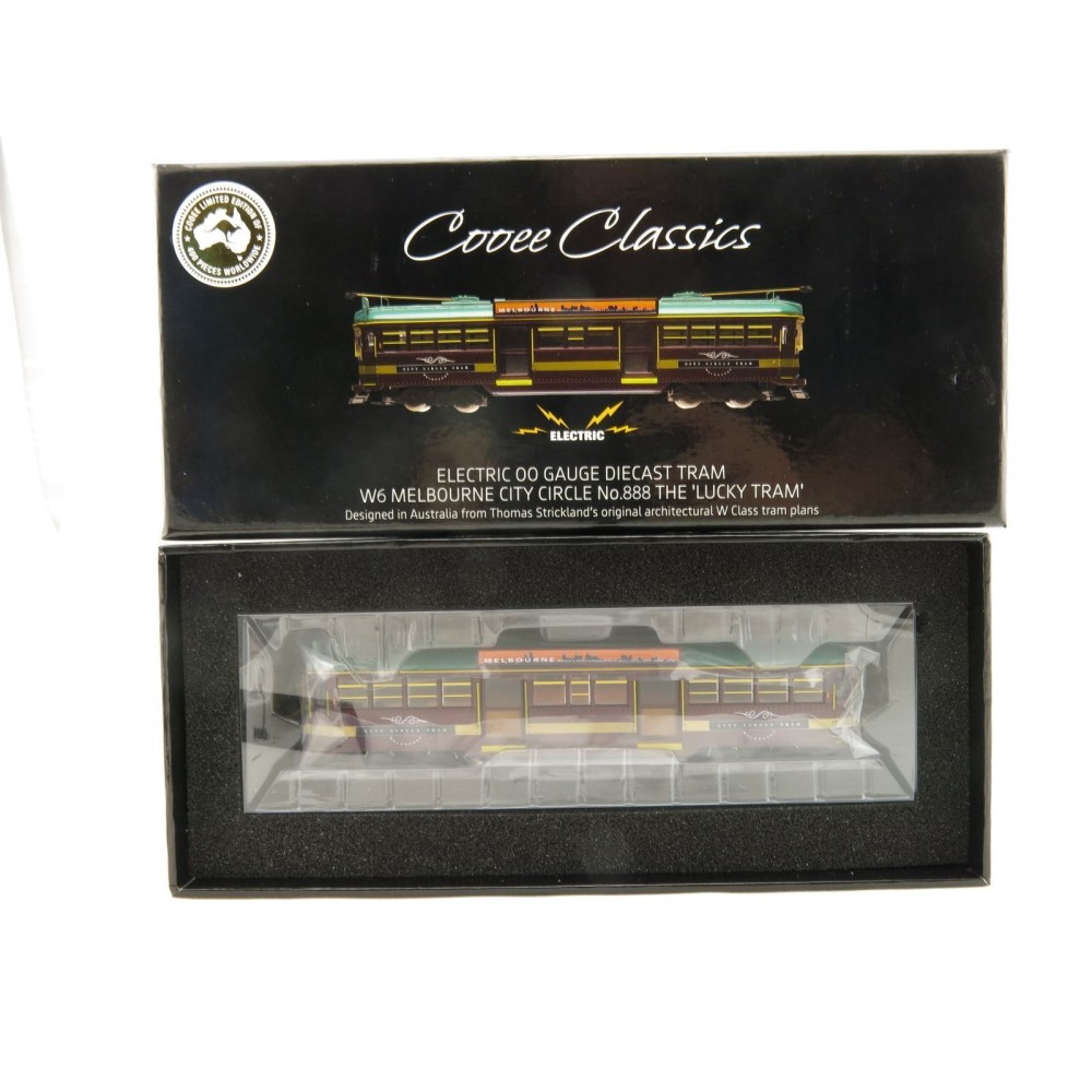 Cooee ELECTRIC POWERED W6 CLASS DIECAST MELBOURNE TRAM CITY CIRCLE NO. 888 1:76