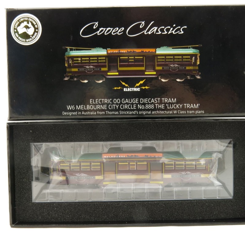 Cooee ELECTRIC POWERED W6 CLASS DIECAST MELBOURNE TRAM CITY CIRCLE NO. 888 1:76