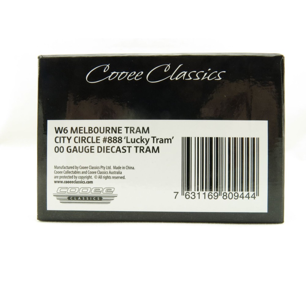 Cooee ELECTRIC POWERED W6 CLASS DIECAST MELBOURNE TRAM CITY CIRCLE NO. 888 1:76