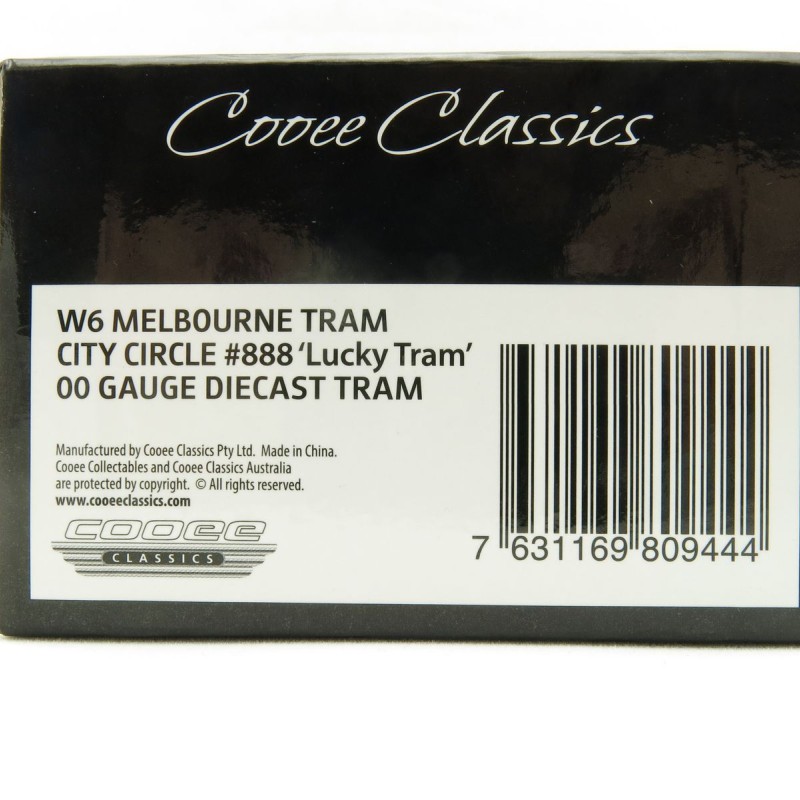 Cooee ELECTRIC POWERED W6 CLASS DIECAST MELBOURNE TRAM CITY CIRCLE NO. 888 1:76