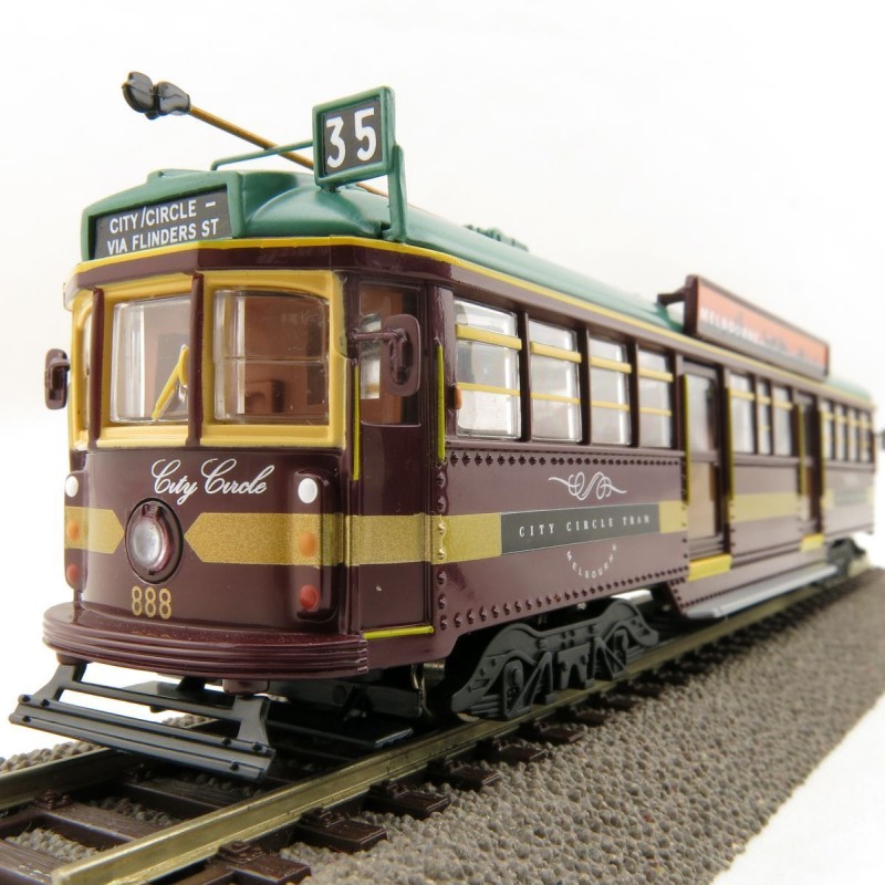 Cooee ELECTRIC POWERED W6 CLASS DIECAST MELBOURNE TRAM CITY CIRCLE NO. 888 1:76