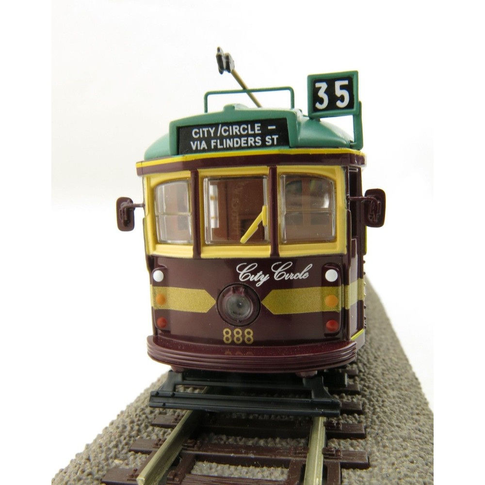 Cooee ELECTRIC POWERED W6 CLASS DIECAST MELBOURNE TRAM CITY CIRCLE NO. 888 1:76