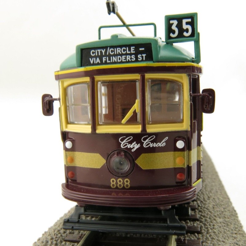 Cooee ELECTRIC POWERED W6 CLASS DIECAST MELBOURNE TRAM CITY CIRCLE NO. 888 1:76