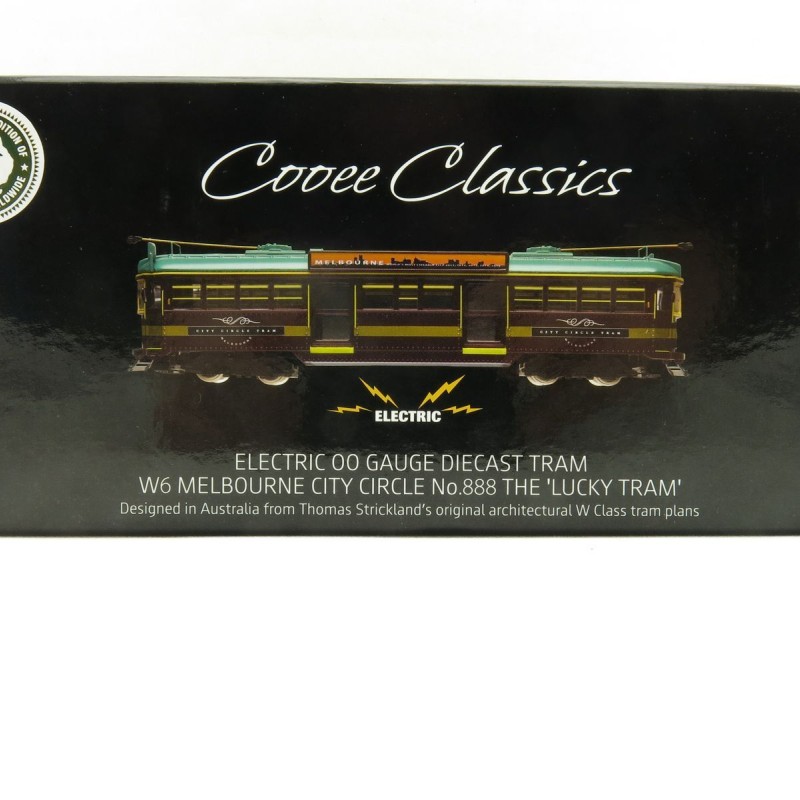 Cooee ELECTRIC POWERED W6 CLASS DIECAST MELBOURNE TRAM CITY CIRCLE NO. 888 1:76