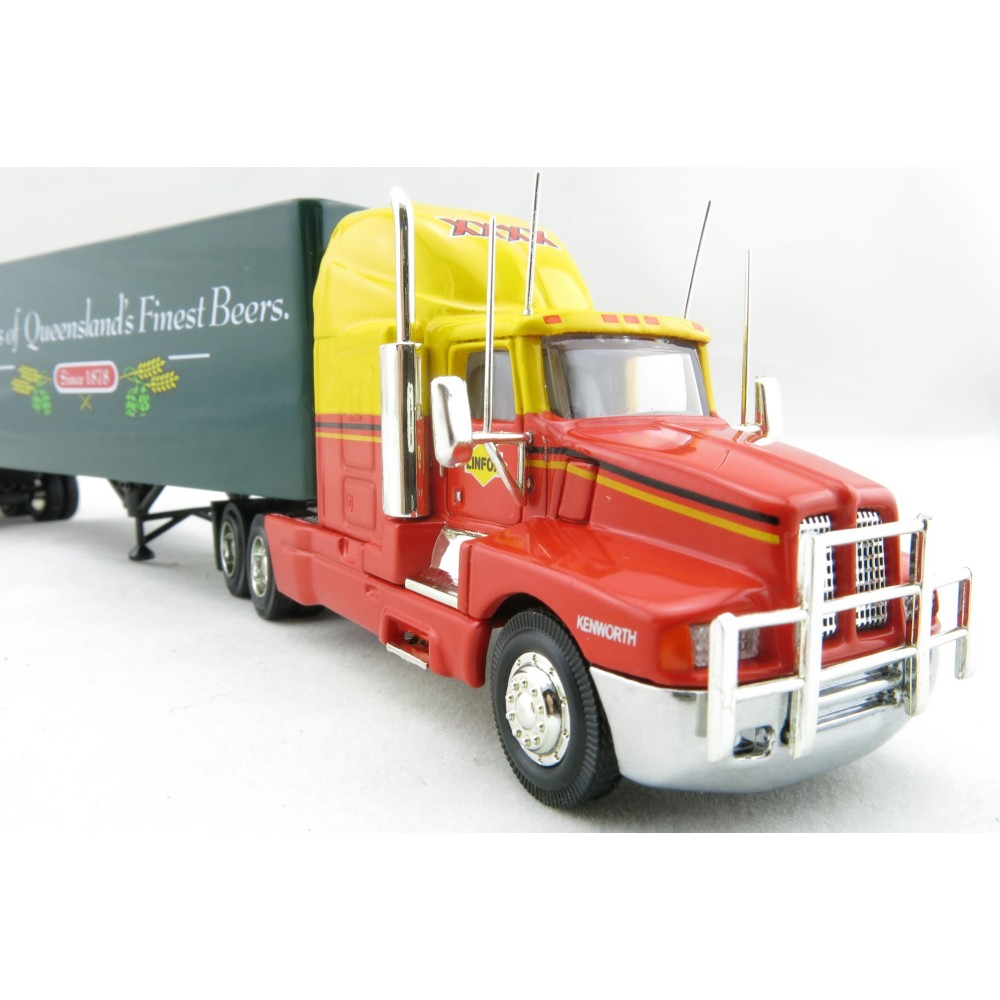 P.E.M. - World Car Collectables Australian Kenworth T600 A LINFOX WITH XXXX Beer QLD Trailer - Scale 1:64