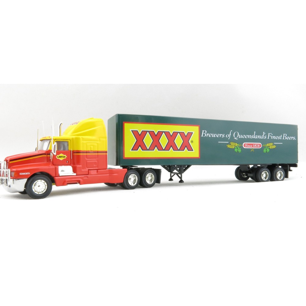 P.E.M. - World Car Collectables Australian Kenworth T600 A LINFOX WITH XXXX Beer QLD Trailer - Scale 1:64
