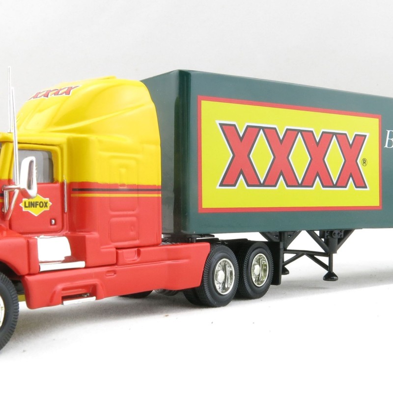 P.E.M. - World Car Collectables Australian Kenworth T600 A LINFOX WITH XXXX Beer QLD Trailer - Scale 1:64