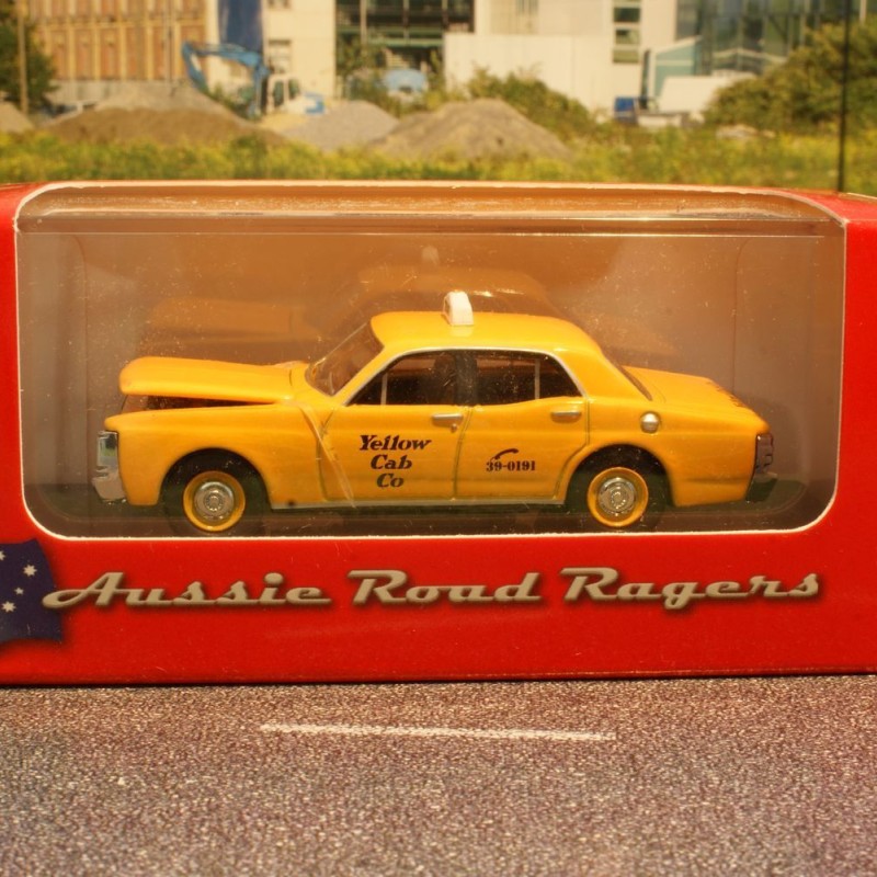 Road Ragers - 1971 XY Ford Falcon Brisbane Yellow Cab Taxi - Scale 1:64