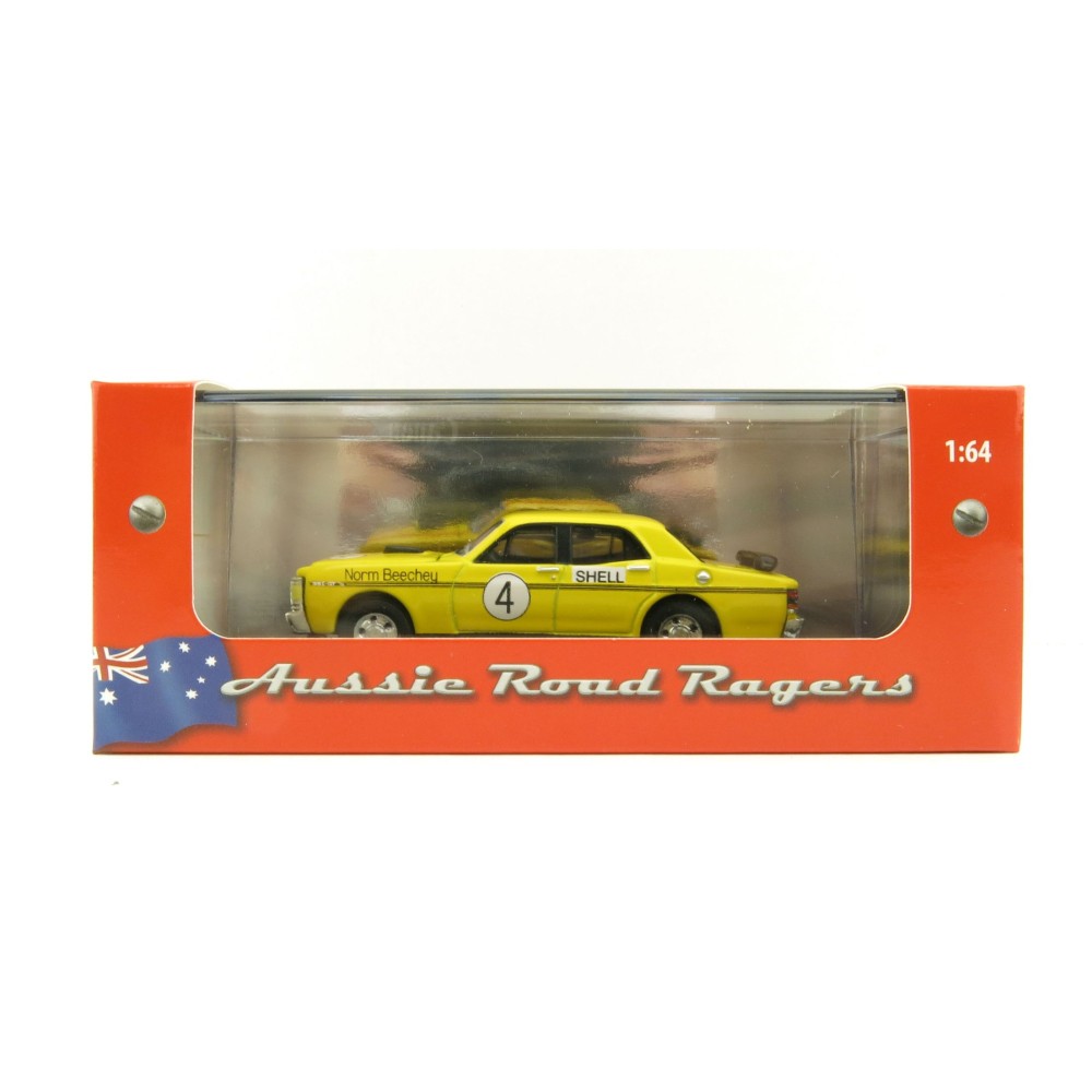 Road Ragers - 1972 Ford Falcon XY GTHO Phase 3 - Norm Beechey - Shell Yellow - Scale 1:64