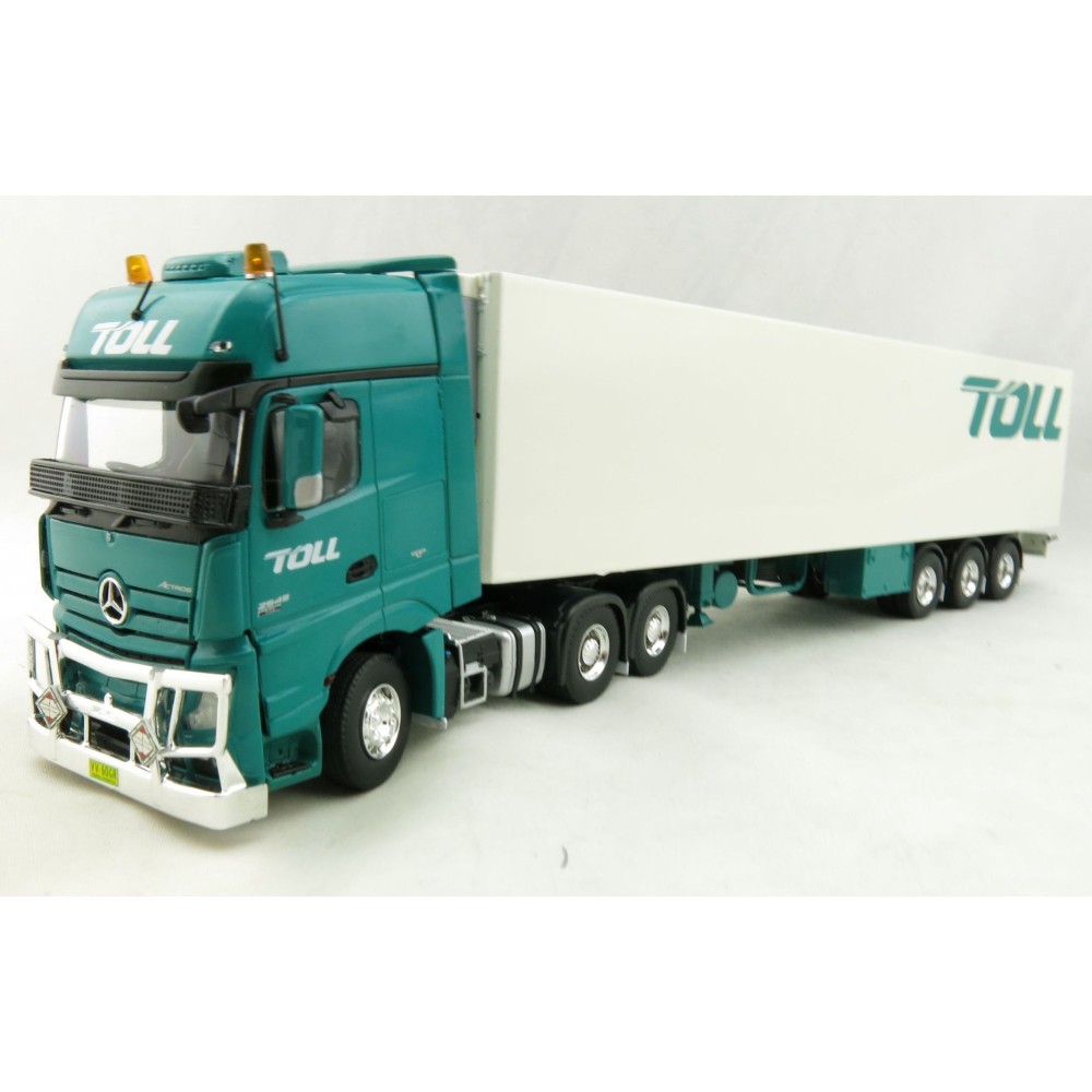 Road Ragers 75408 - Australian Toll Mercedes Actros 6x4 Prime Mover with Refrigerated Trailer Toll - Scale 1:50