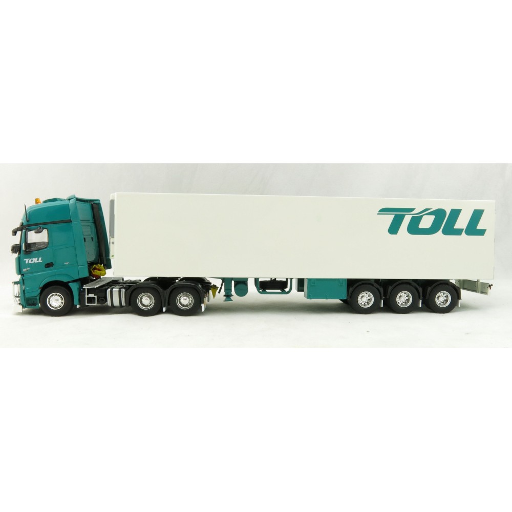 Road Ragers 75408 - Australian Toll Mercedes Actros 6x4 Prime Mover with Refrigerated Trailer Toll - Scale 1:50