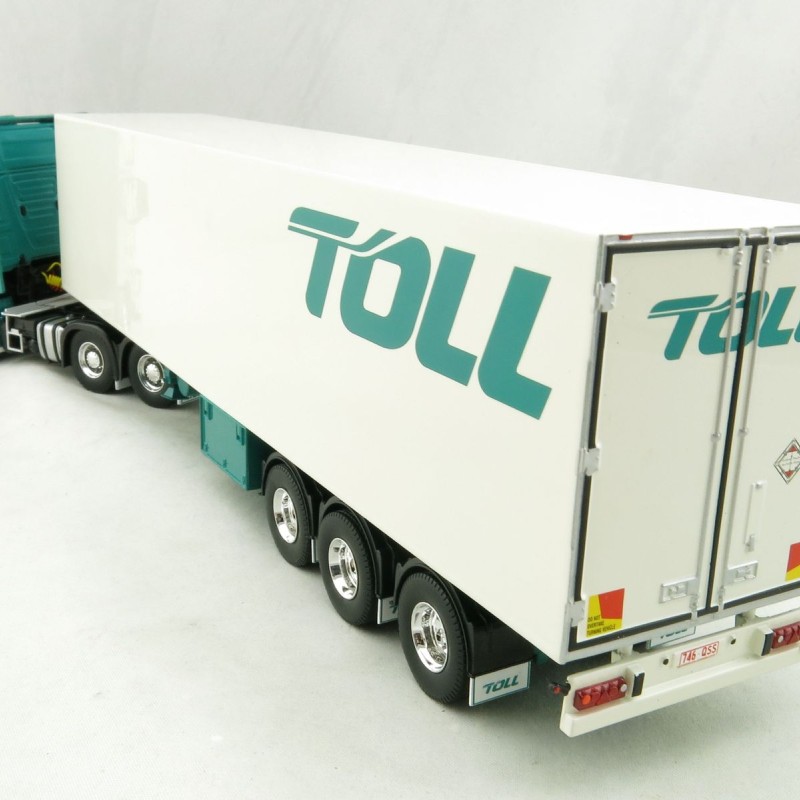 Road Ragers 75408 - Australian Toll Mercedes Actros 6x4 Prime Mover with Refrigerated Trailer Toll - Scale 1:50