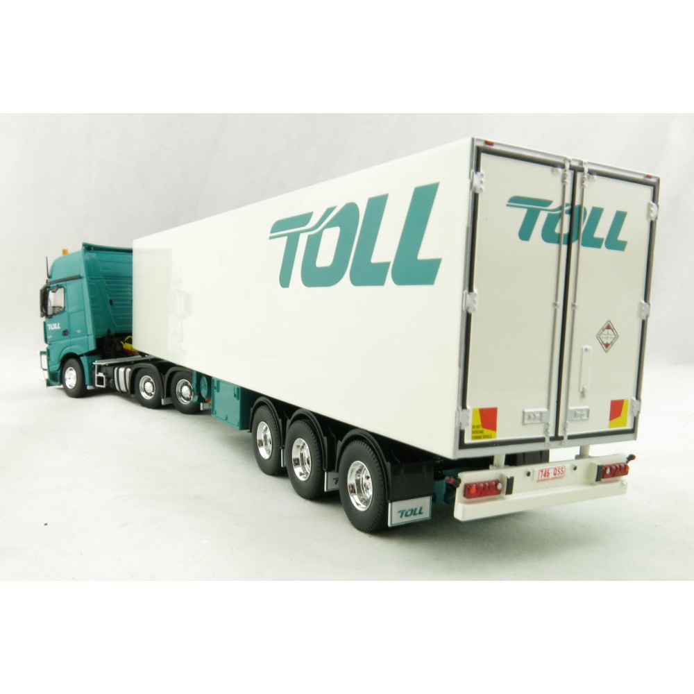 Road Ragers 75408 - Australian Toll Mercedes Actros 6x4 Prime Mover with Refrigerated Trailer Toll - Scale 1:50