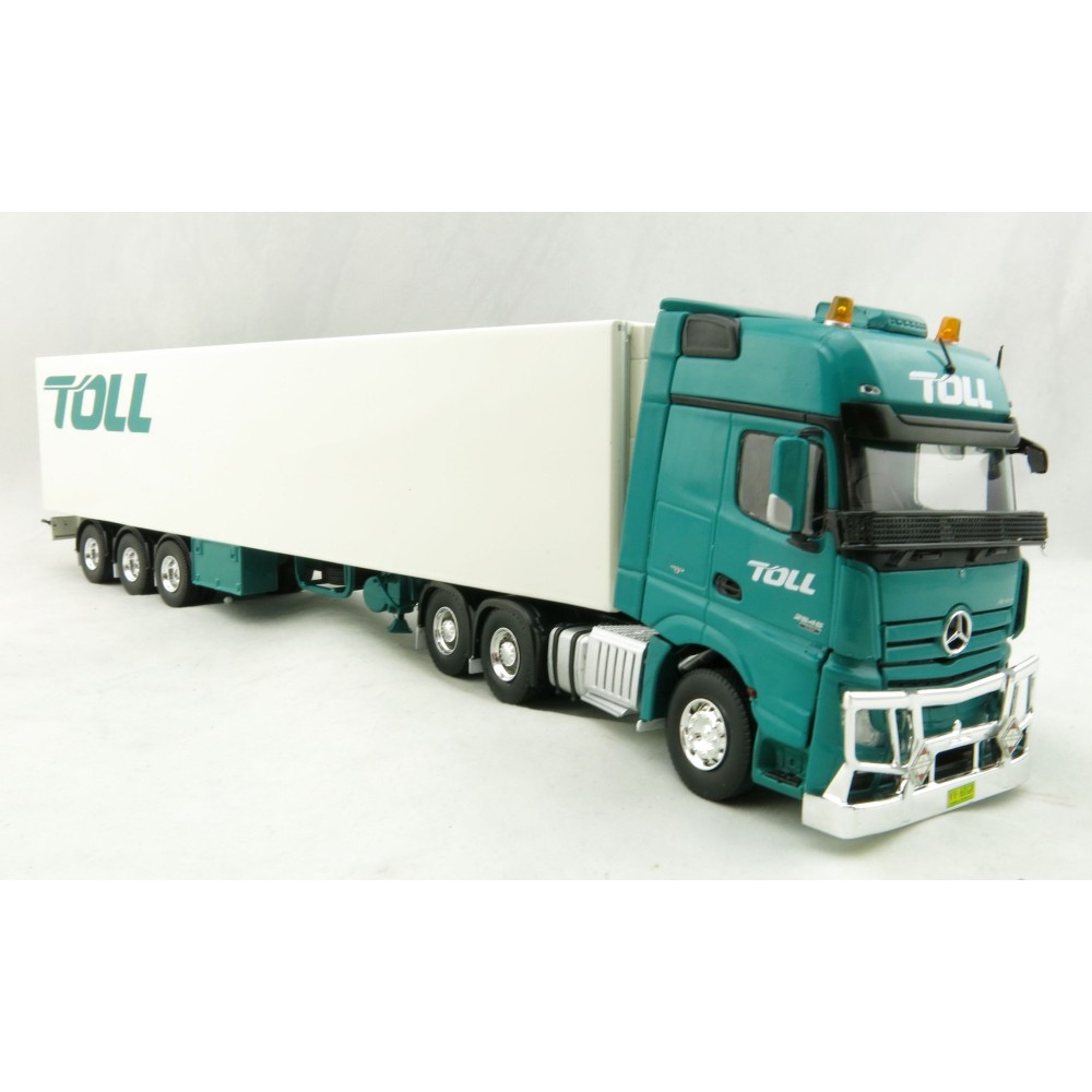 Road Ragers 75408 - Australian Toll Mercedes Actros 6x4 Prime Mover with Refrigerated Trailer Toll - Scale 1:50