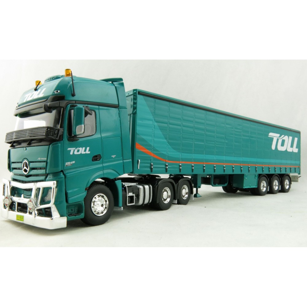 Road Ragers 75409 - Australian Toll Mercedes Actros 6x4 Prime Mover with Tautliner Trailer Toll - Scale 1:50