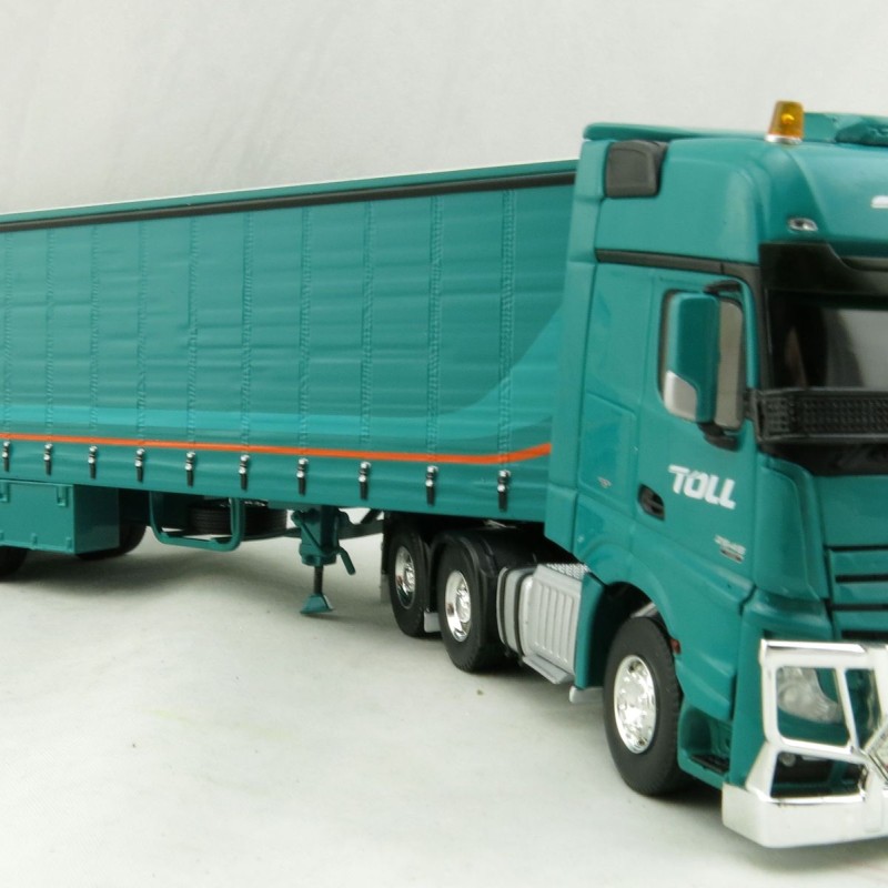 Road Ragers 75409 - Australian Toll Mercedes Actros 6x4 Prime Mover with Tautliner Trailer Toll - Scale 1:50