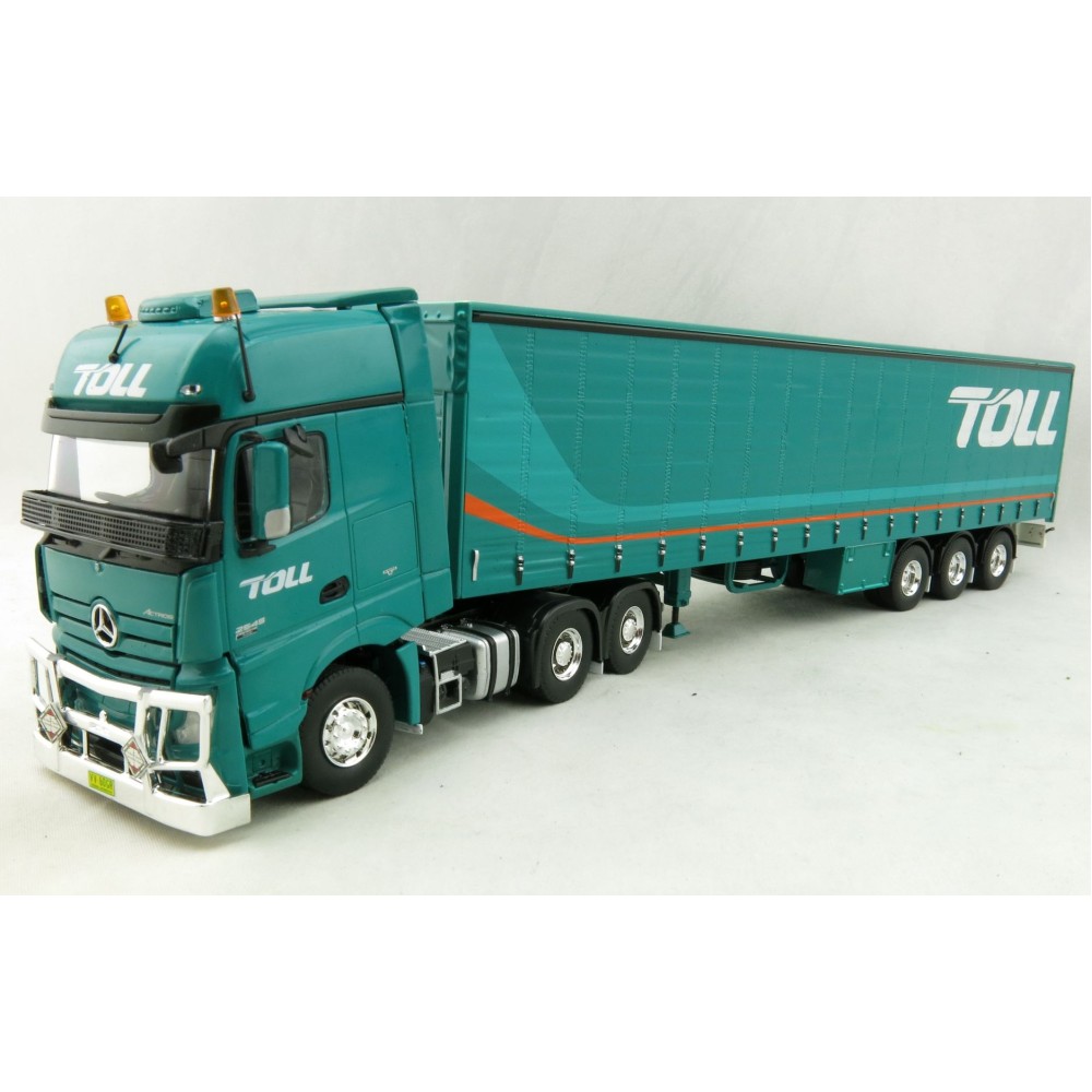Road Ragers 75409 - Australian Toll Mercedes Actros 6x4 Prime Mover with Tautliner Trailer Toll - Scale 1:50