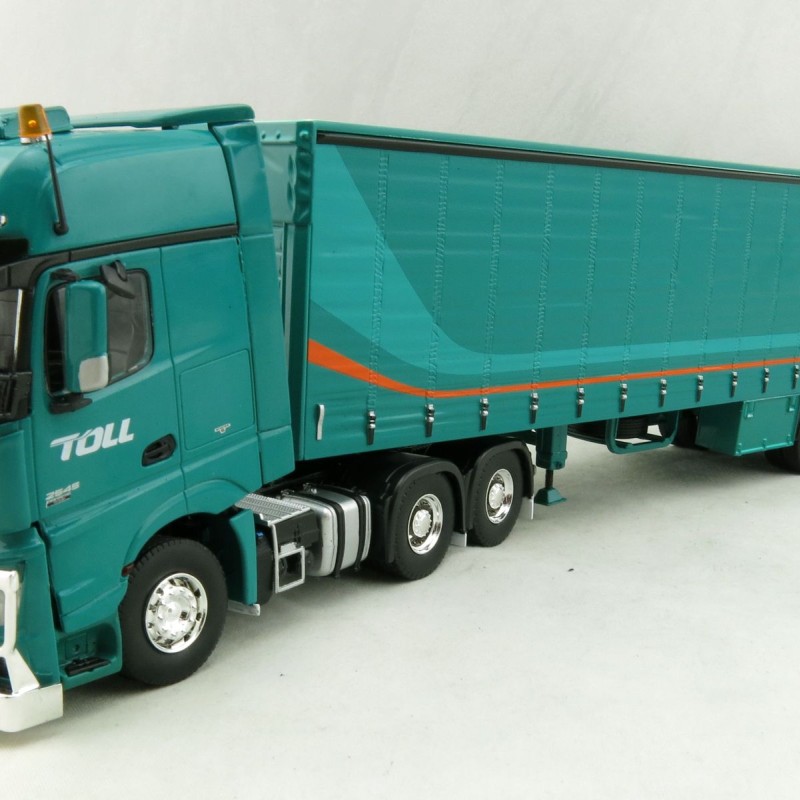 Road Ragers 75409 - Australian Toll Mercedes Actros 6x4 Prime Mover with Tautliner Trailer Toll - Scale 1:50