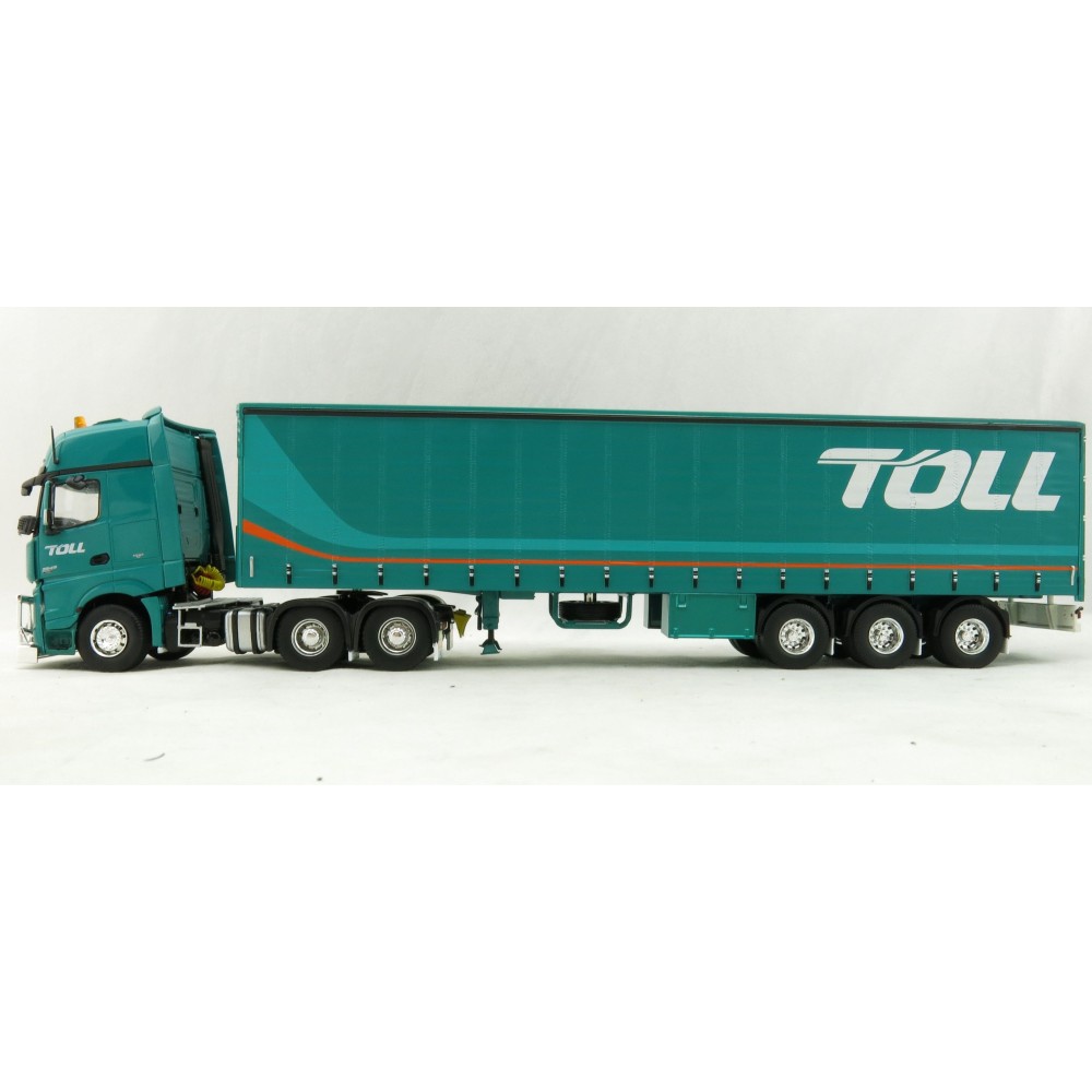 Road Ragers 75409 - Australian Toll Mercedes Actros 6x4 Prime Mover with Tautliner Trailer Toll - Scale 1:50