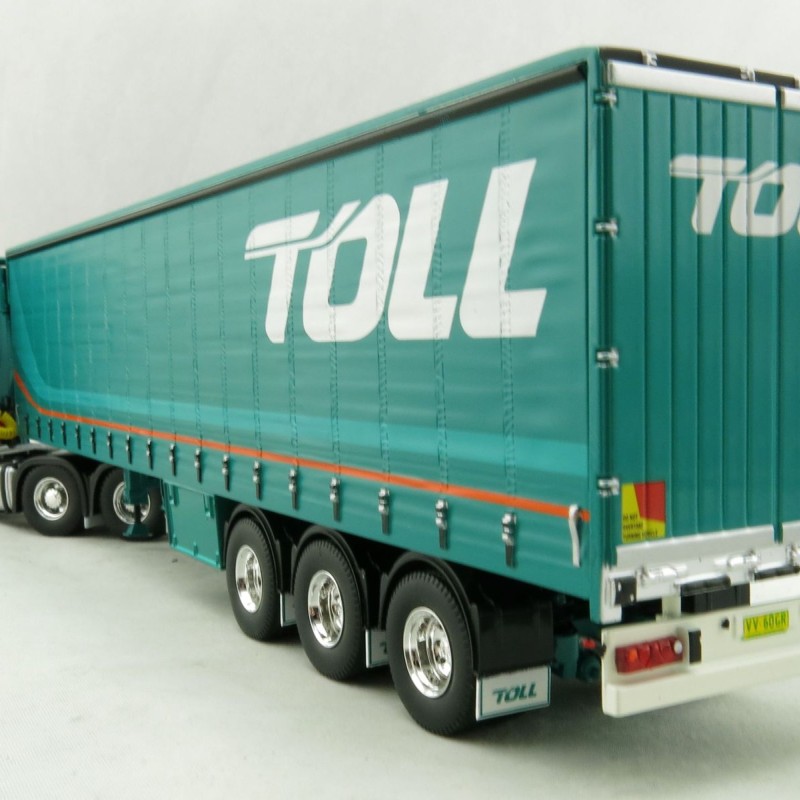Road Ragers 75409 - Australian Toll Mercedes Actros 6x4 Prime Mover with Tautliner Trailer Toll - Scale 1:50