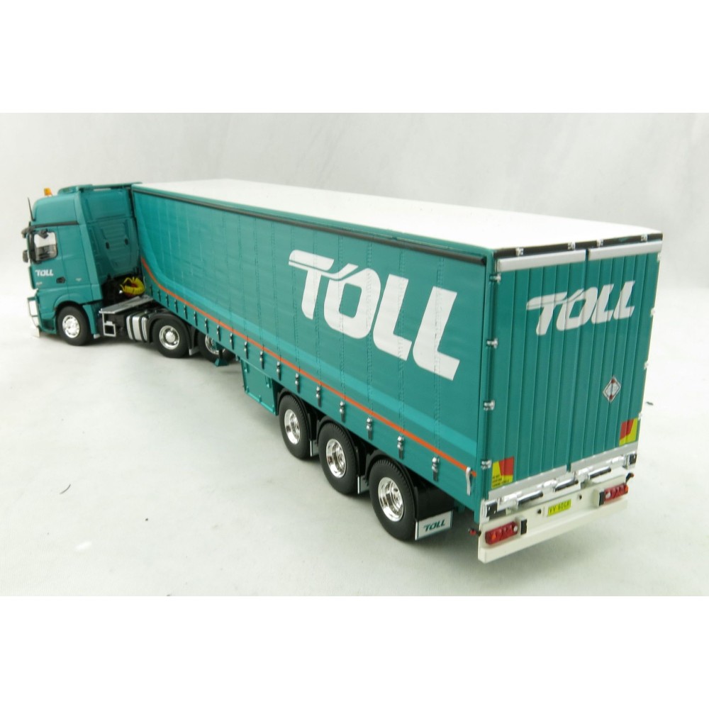Road Ragers 75409 - Australian Toll Mercedes Actros 6x4 Prime Mover with Tautliner Trailer Toll - Scale 1:50