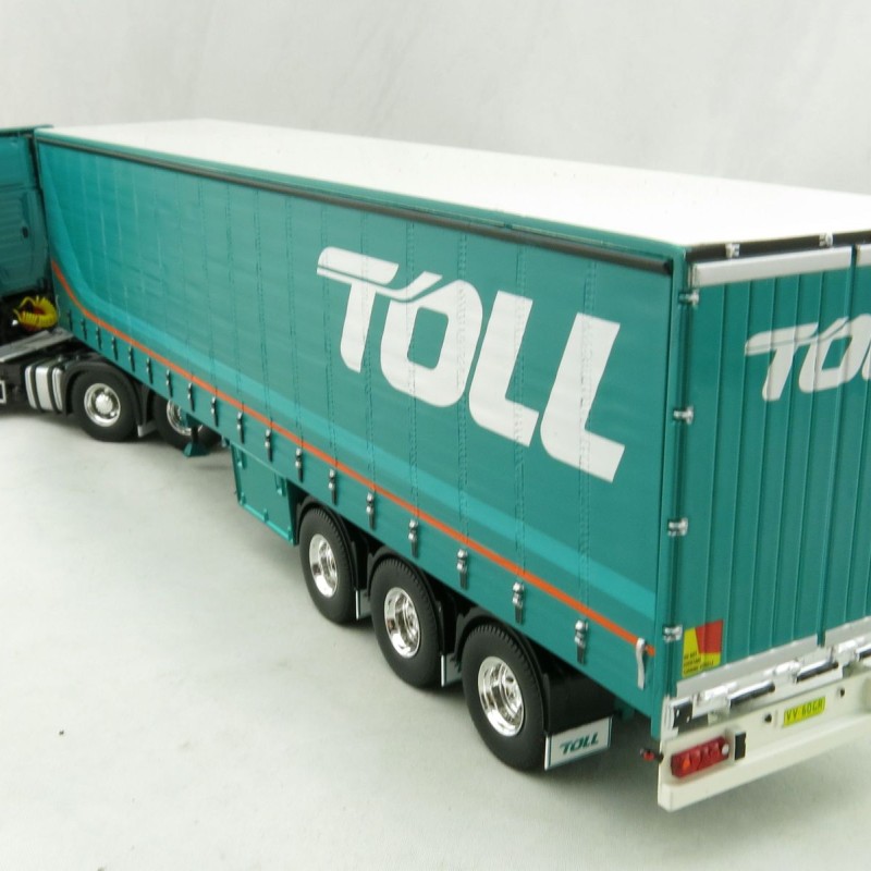 Road Ragers 75409 - Australian Toll Mercedes Actros 6x4 Prime Mover with Tautliner Trailer Toll - Scale 1:50