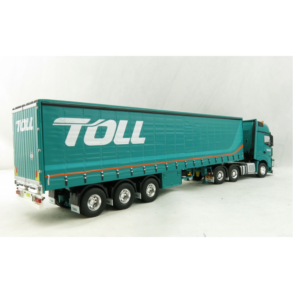 Road Ragers 75409 - Australian Toll Mercedes Actros 6x4 Prime Mover with Tautliner Trailer Toll - Scale 1:50