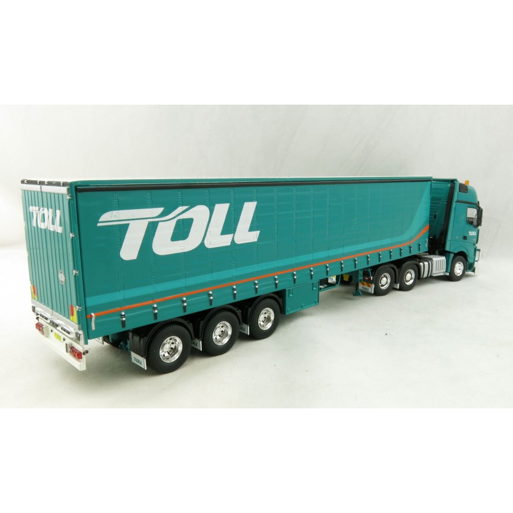 Road Ragers 75409 - Australian Toll Mercedes Actros 6x4 Prime Mover with Tautliner Trailer Toll - Scale 1:50
