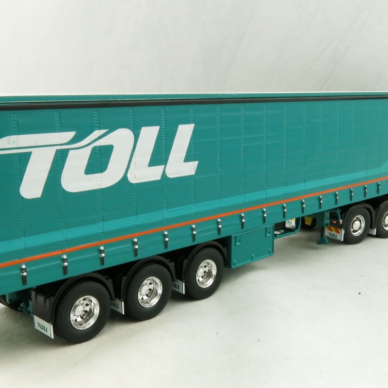 Road Ragers 75409 - Australian Toll Mercedes Actros 6x4 Prime Mover with Tautliner Trailer Toll - Scale 1:50
