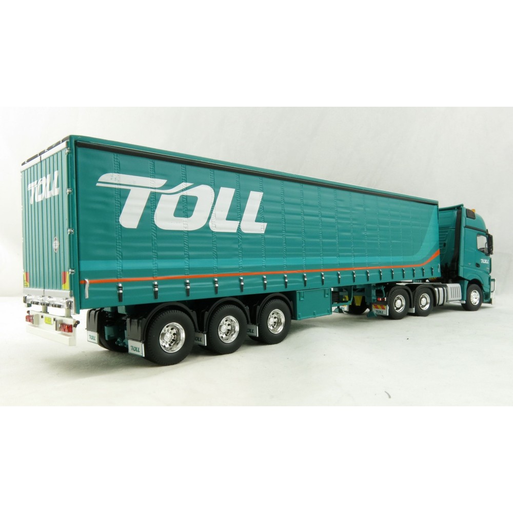 Road Ragers 75409 - Australian Toll Mercedes Actros 6x4 Prime Mover with Tautliner Trailer Toll - Scale 1:50
