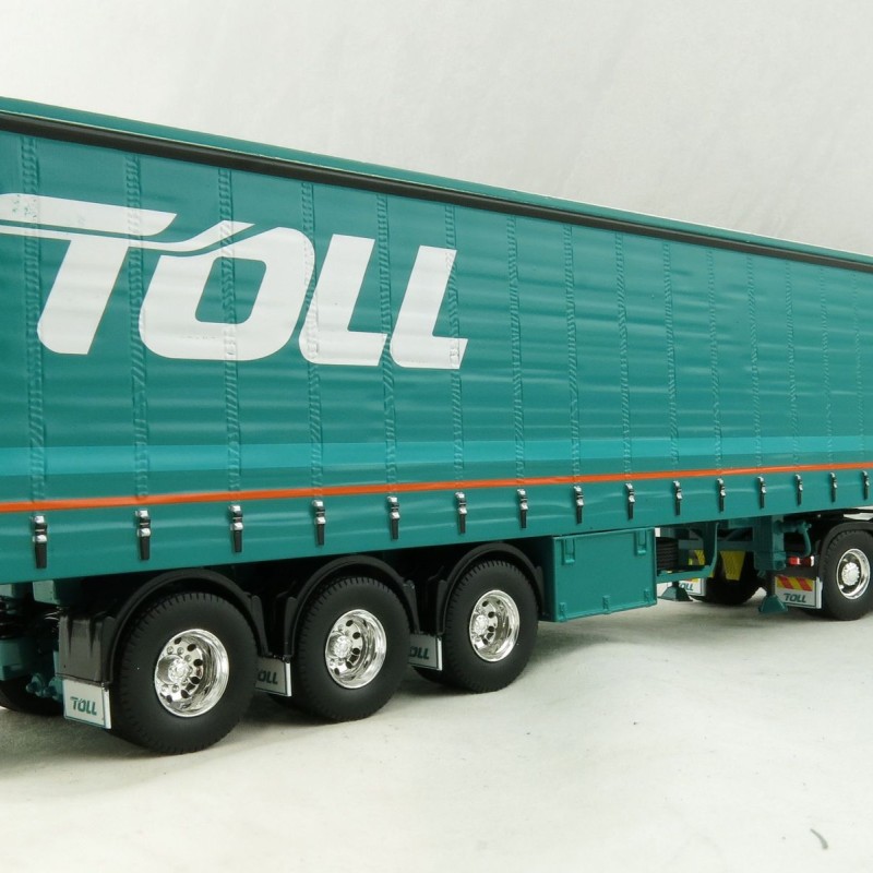 Road Ragers 75409 - Australian Toll Mercedes Actros 6x4 Prime Mover with Tautliner Trailer Toll - Scale 1:50