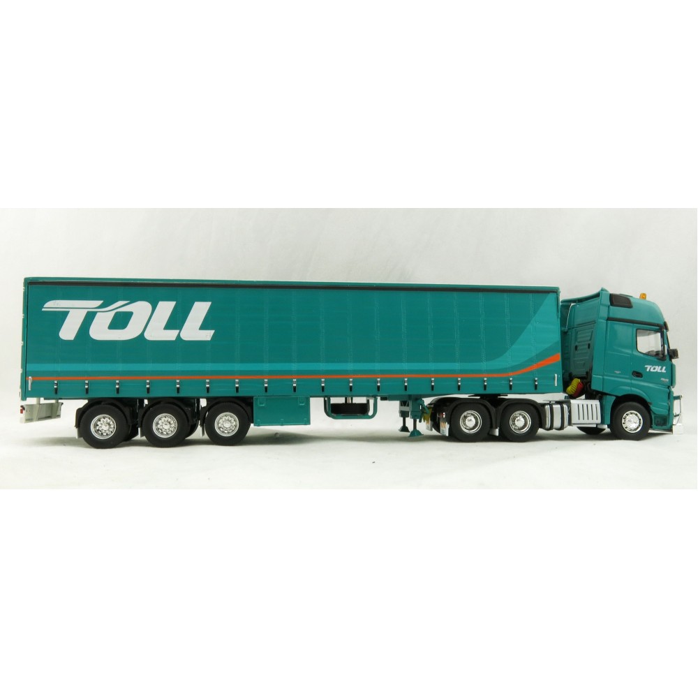 Road Ragers 75409 - Australian Toll Mercedes Actros 6x4 Prime Mover with Tautliner Trailer Toll - Scale 1:50