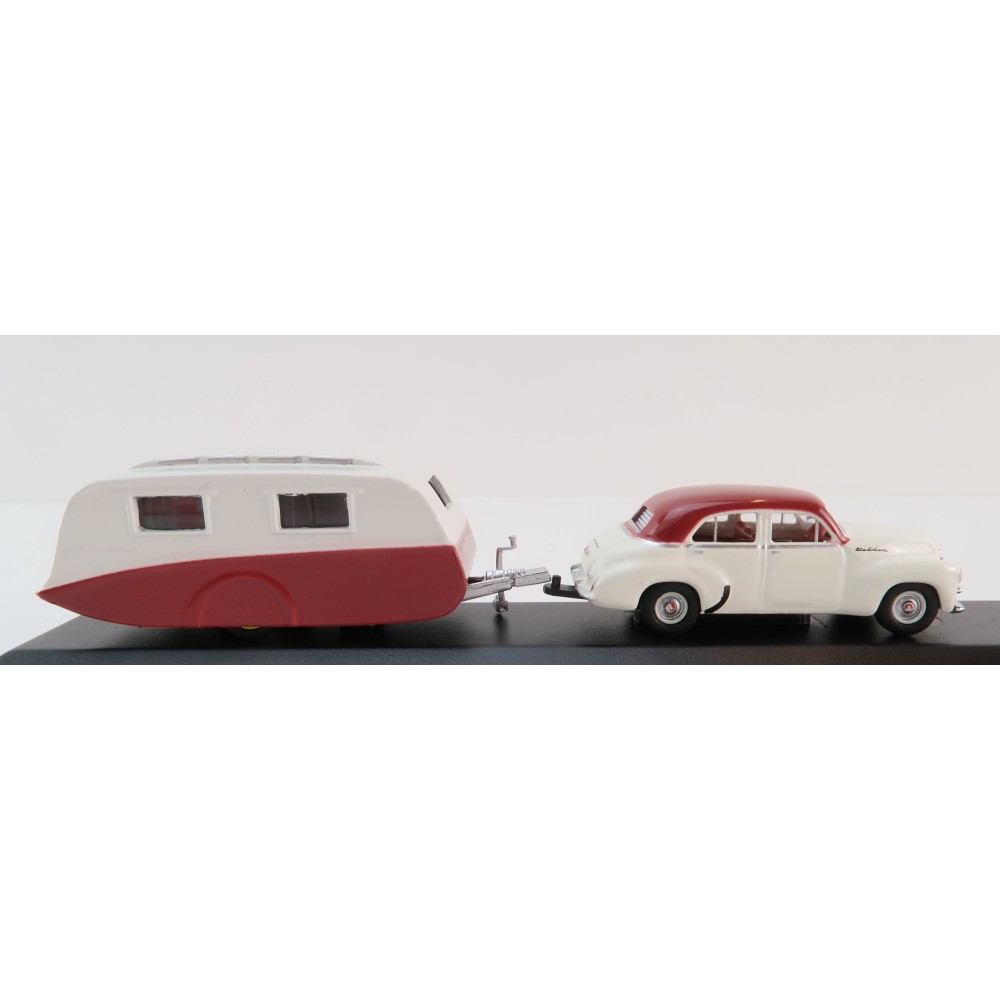 Road Ragers - Australian 1953 Holden FJ Sedan & Highway Cruiser Caravan Set - H0 Scale 1:87