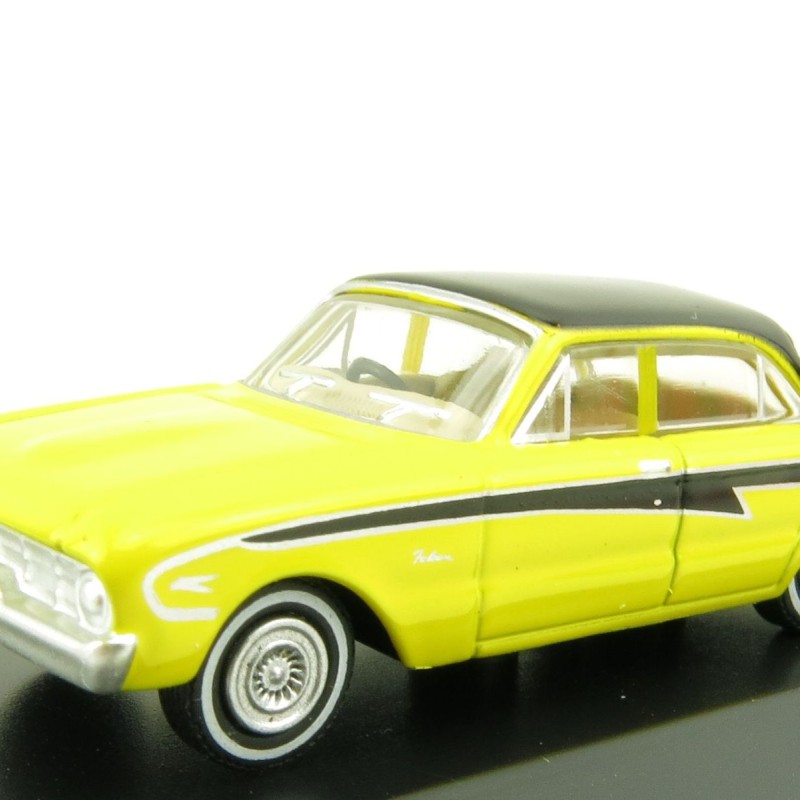 Road Ragers - Australian 1960 Ford XK Falcon Sedan in Acacia Yellow - H0 Scale 1:87