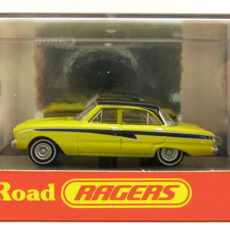 Road Ragers - Australian 1960 Ford XK Falcon Sedan in Acacia Yellow - H0 Scale 1:87